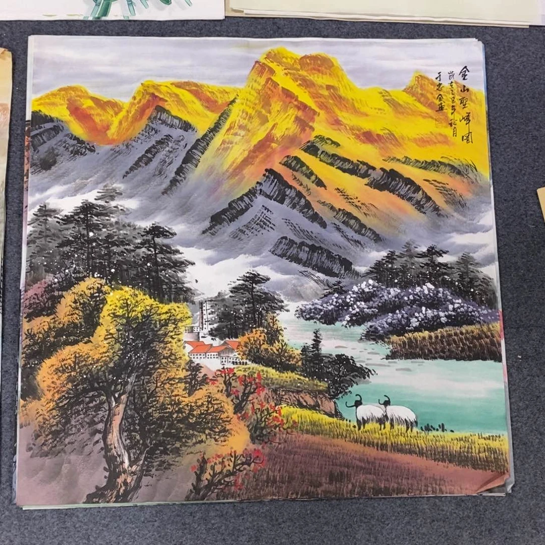 国画尺寸70✖️70精品斗方手绘画