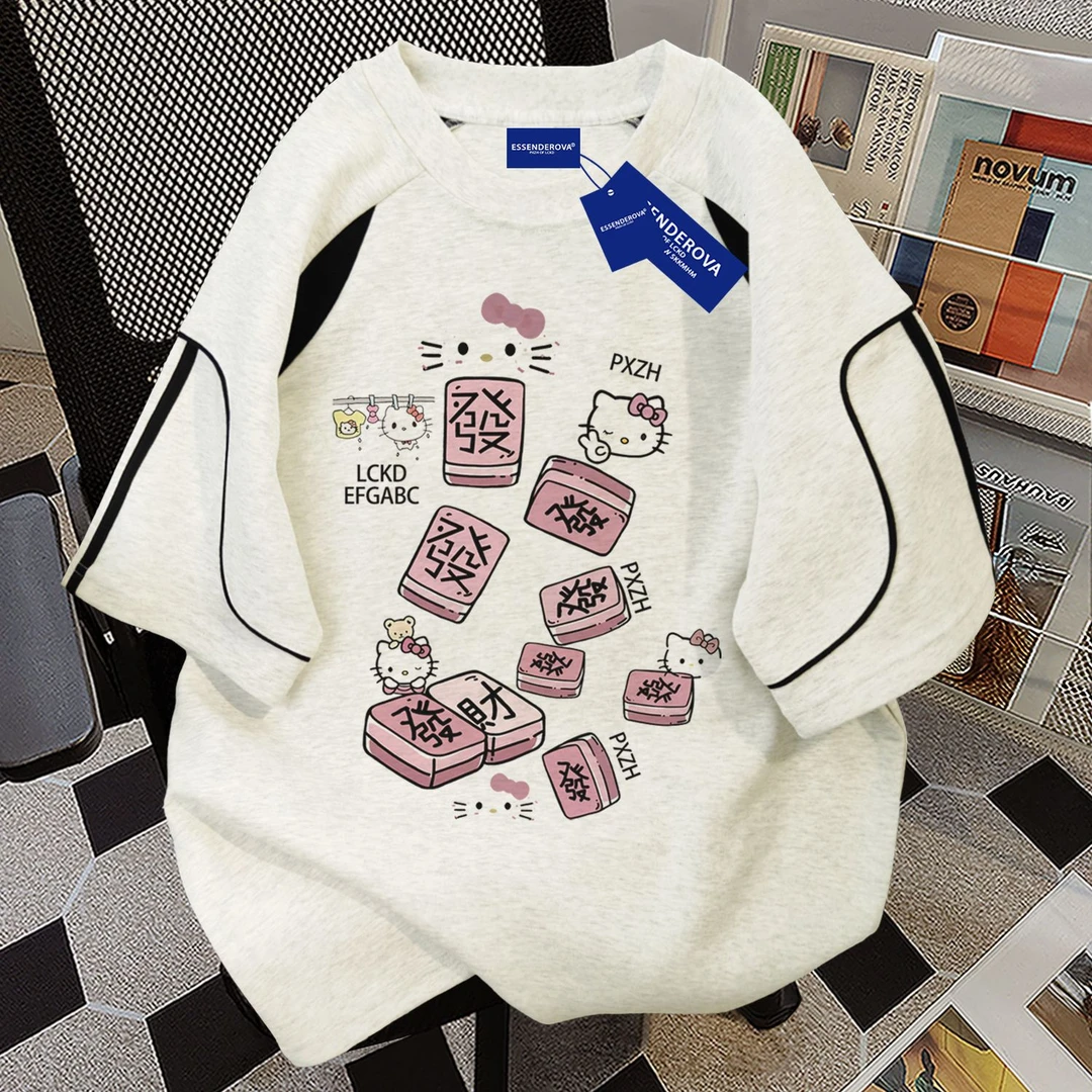 100%纯棉美式百搭字母短袖t恤男女夏季新款休闲圆领街头情侣上衣