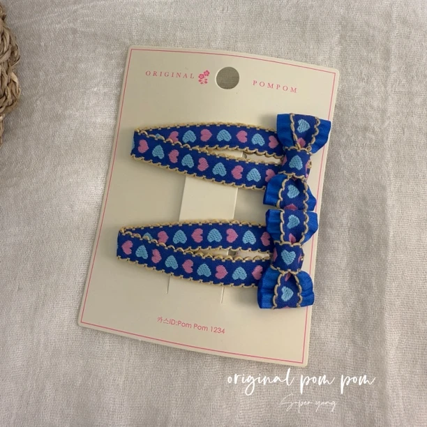 韩国original pom pom2025春款发饰简约布艺爱心蝴蝶结大号掰掰夹