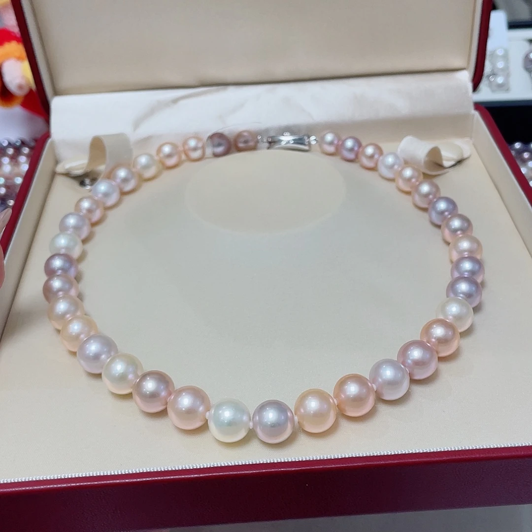 无***豆淡水珍珠银S925镶嵌颈饰