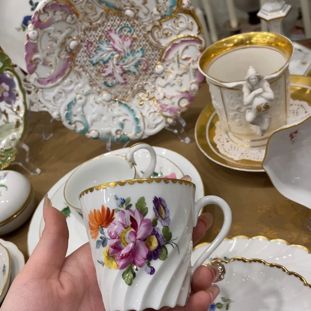 瓷片中古宁芬堡一杯两碟