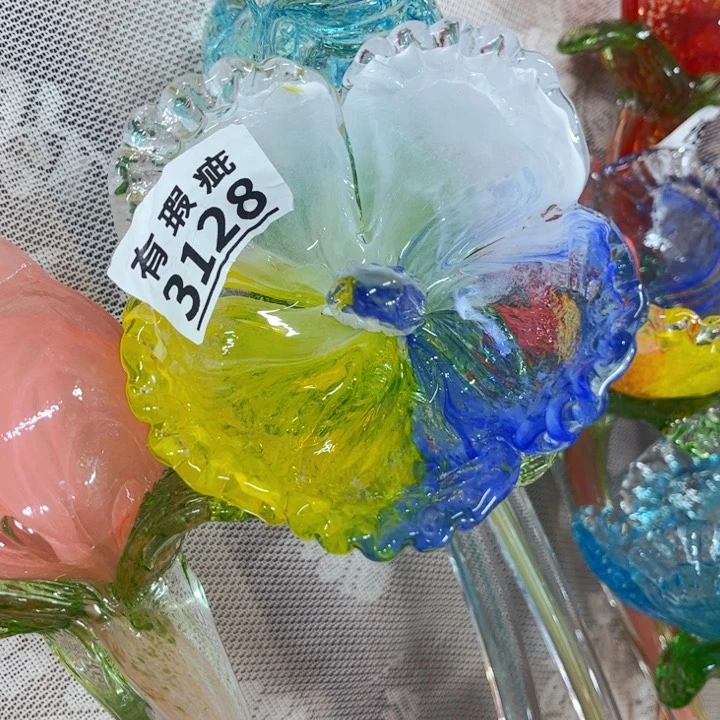 琉璃3128 家悦美居琉璃花瓶瑕