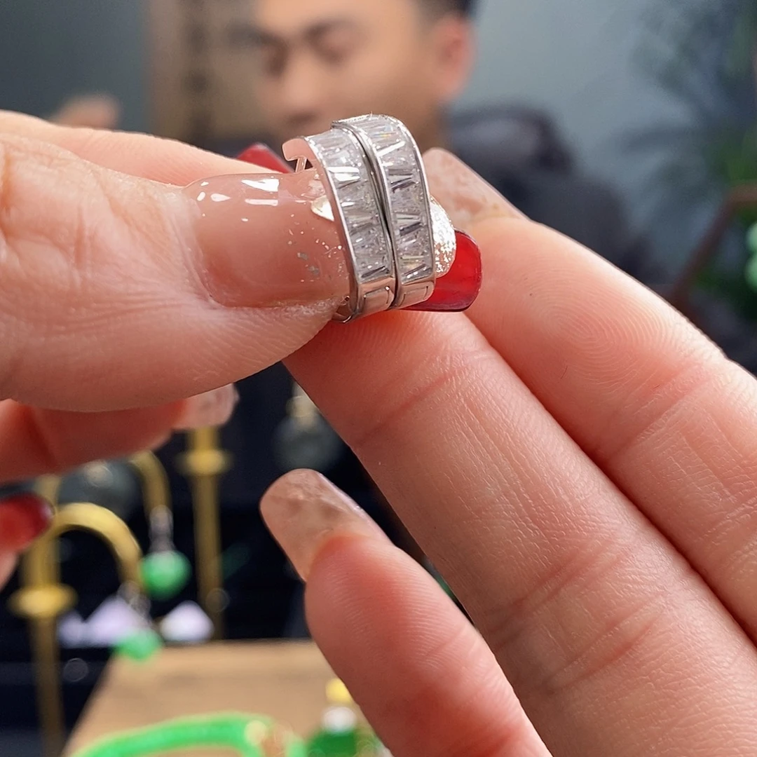 翡翠耳饰银S925镶嵌，