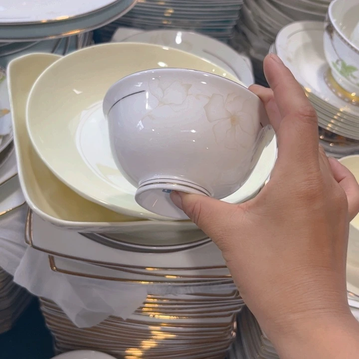 瓷片秒金高脚碗十个微瑕4.5寸