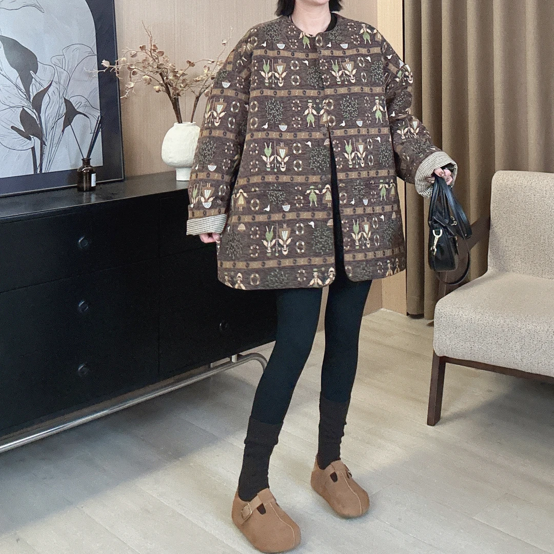 Dayuan 雪尼尔重工提花圆领外套509030