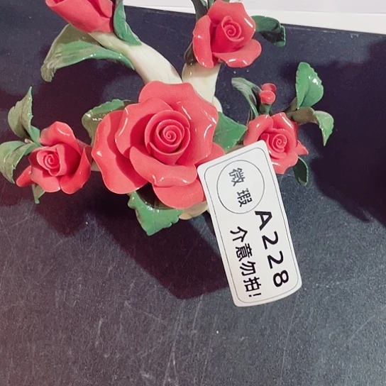 红***贝陶瓷手工花装饰品