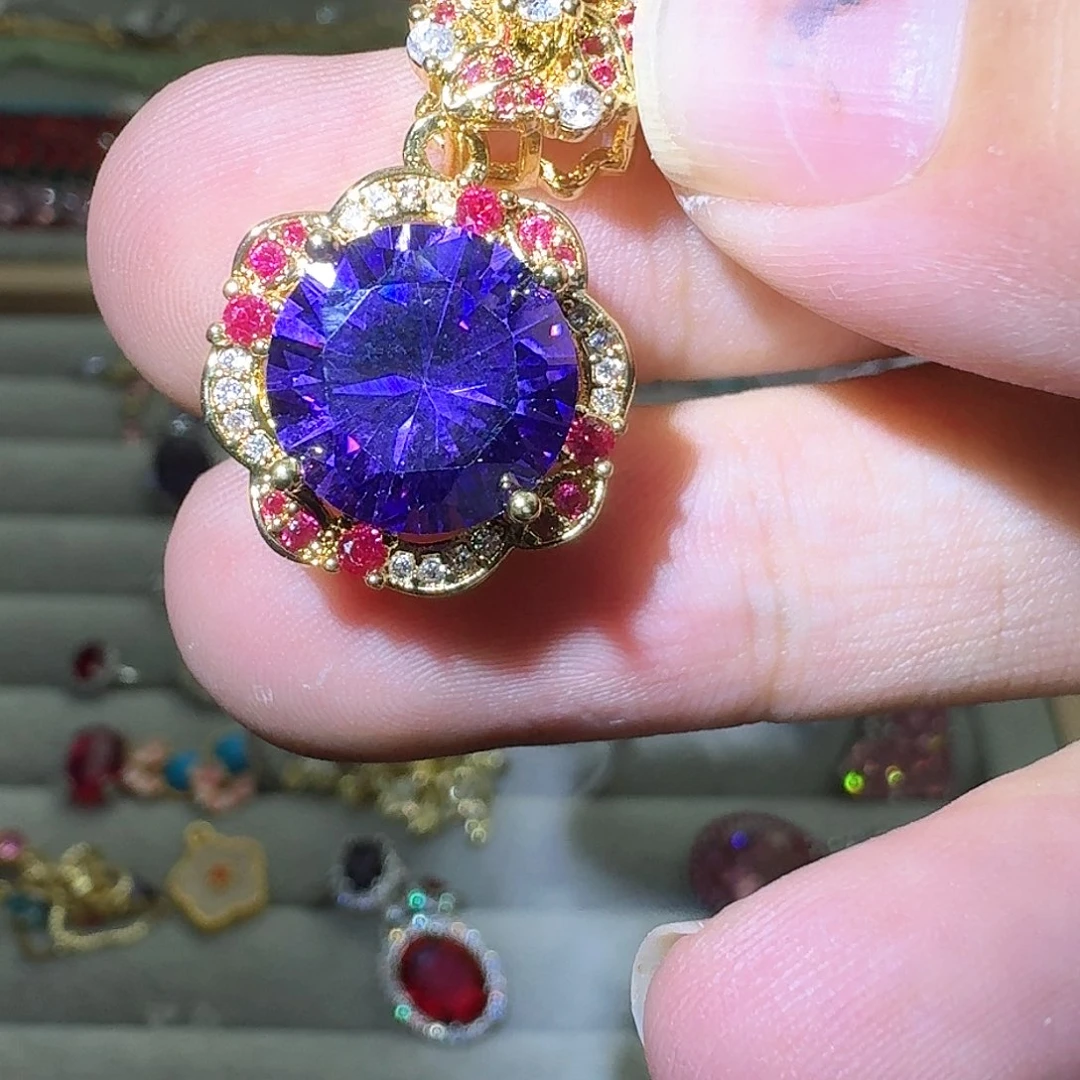 托帕石戒指银S925镶嵌