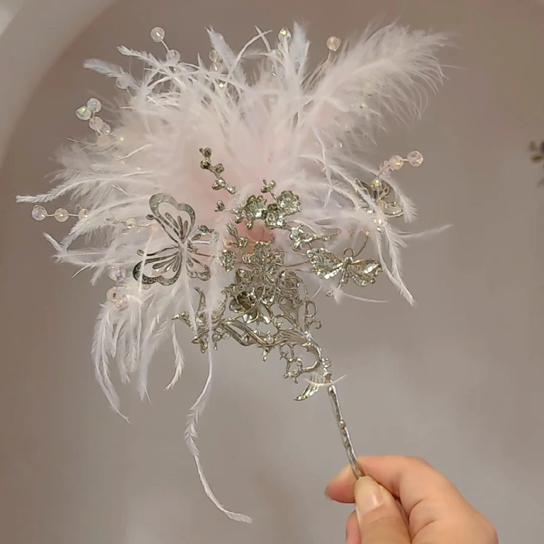 温柔晨袍配饰仙里仙气绝绝子新娘配饰新中式发饰跟妆结婚头饰白色