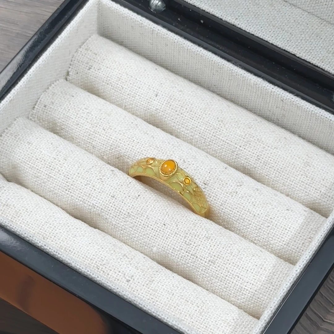 铜合金戒指 秋冬新款梅子青开口戒指