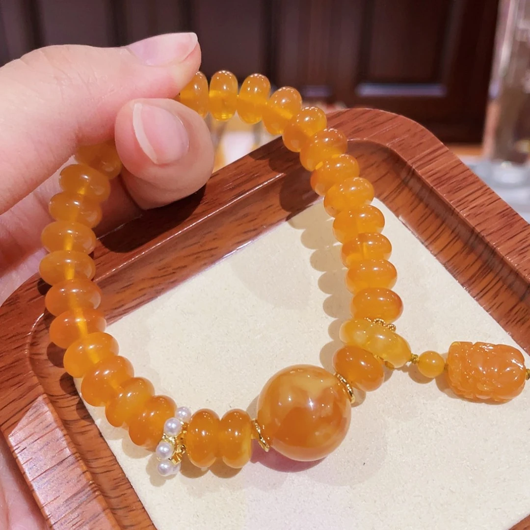 未镶嵌蜜蜡手链手串