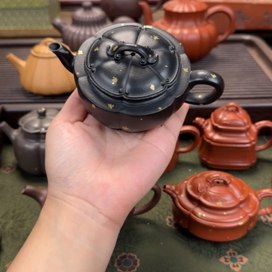 用***5紫砂茶壶如意婉玉焐灰洒金
