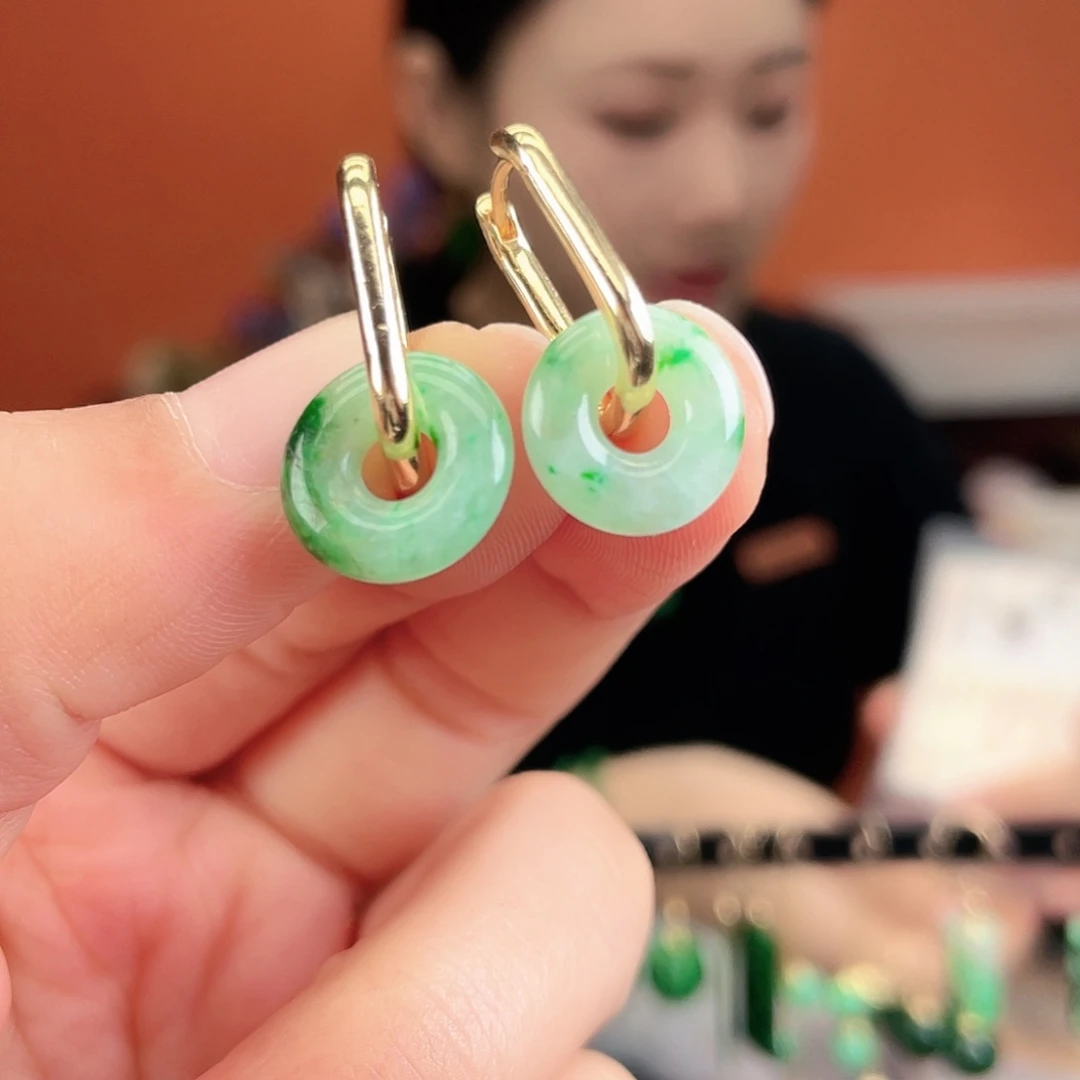 翡翠未镶嵌耳饰饰品