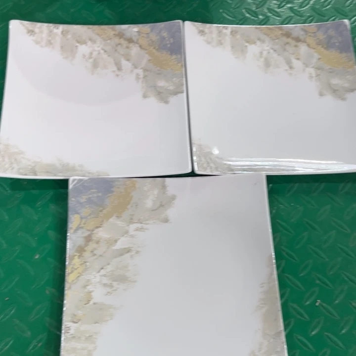 瓷片八寸海派盘四个微瑕