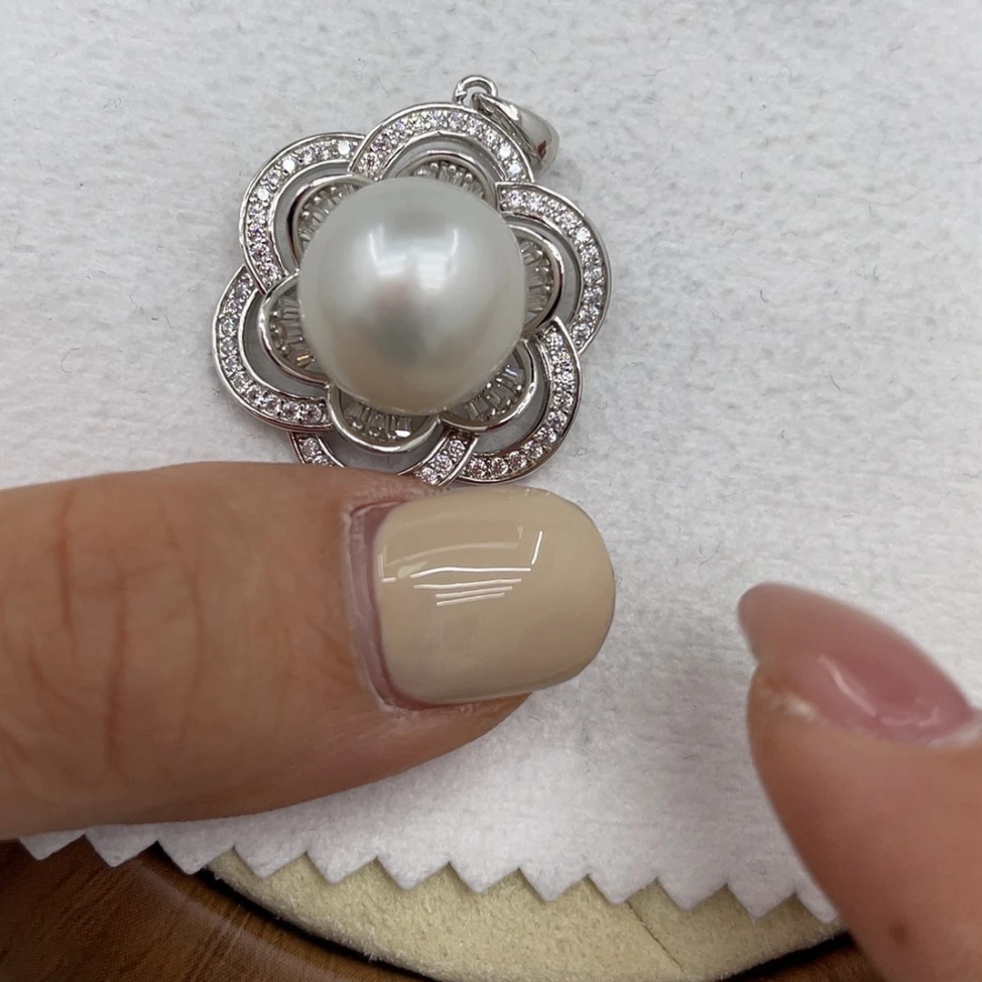 海水珍珠银S925镶嵌颈饰