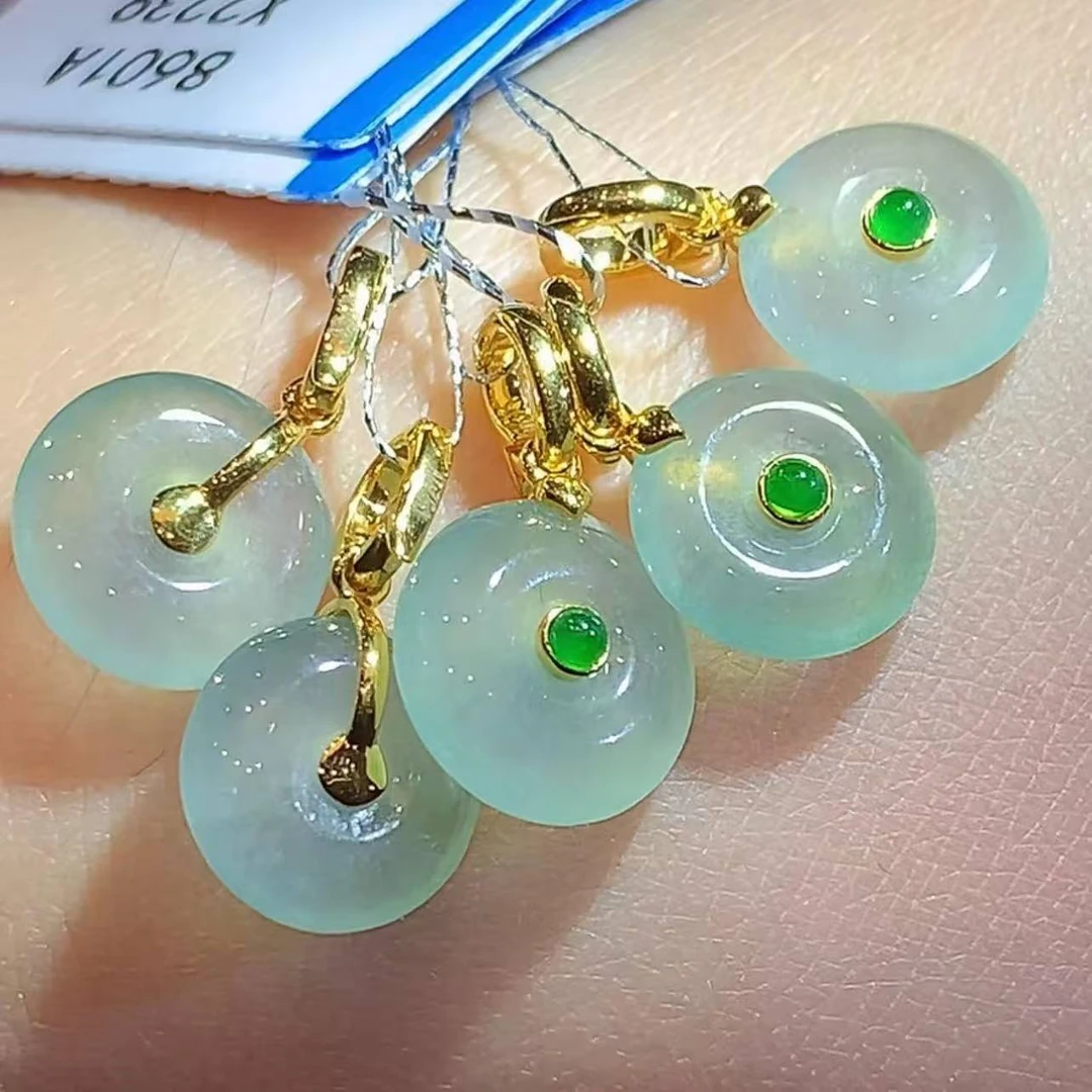 翡翠18K金镶嵌吊坠(不含链)  X2239  多样性发其一