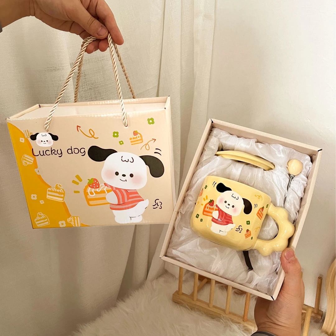 帕恰狗创意家居水杯个人男女朋友姐妹专用实用可爱家庭饭碗家用