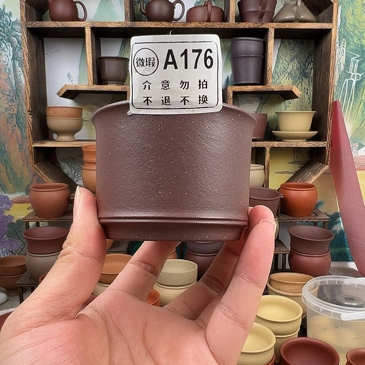 紫砂茶杯拙器甄选，纯原本矿。150毫升