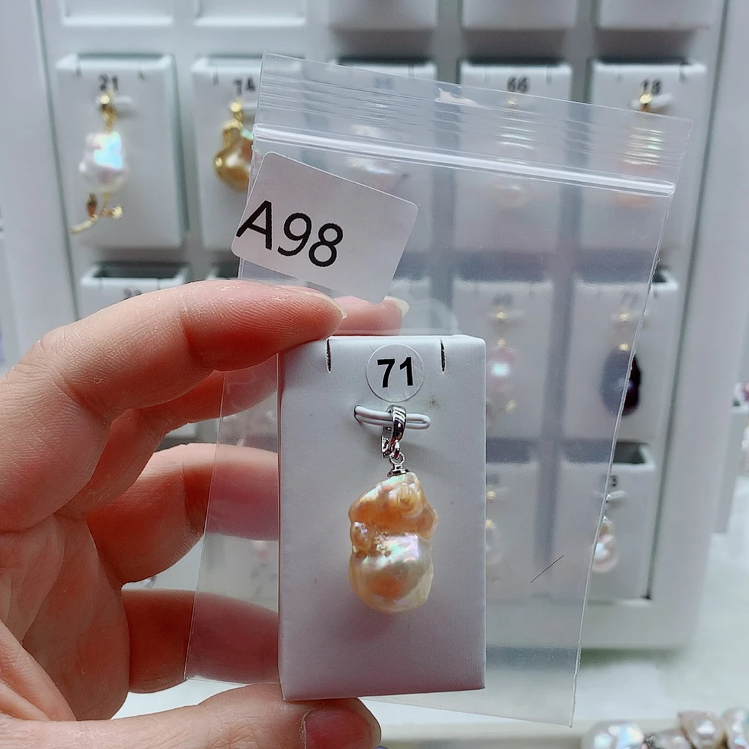 合金吊坠(不含链)淡水珍珠