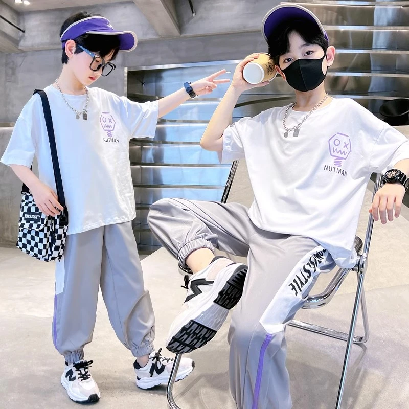 儿童装男童夏装套装2025新款夏季男孩中大童运动薄款夏款酷帅气潮