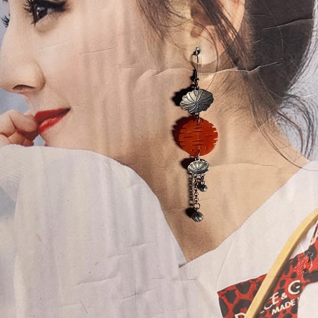 翡翠银S925镶嵌耳饰81