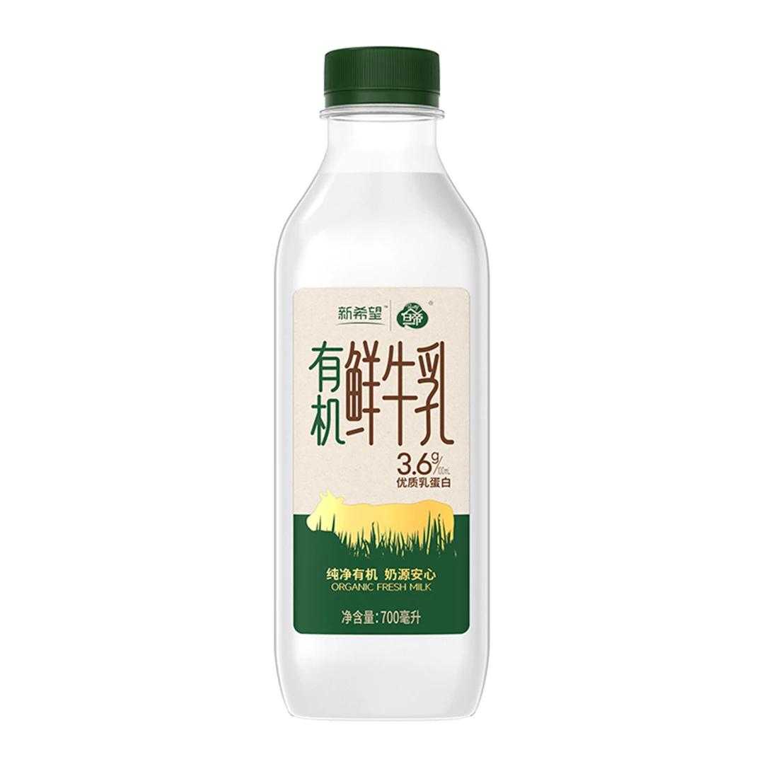 新希望白帝塑瓶有机鲜牛乳700ml