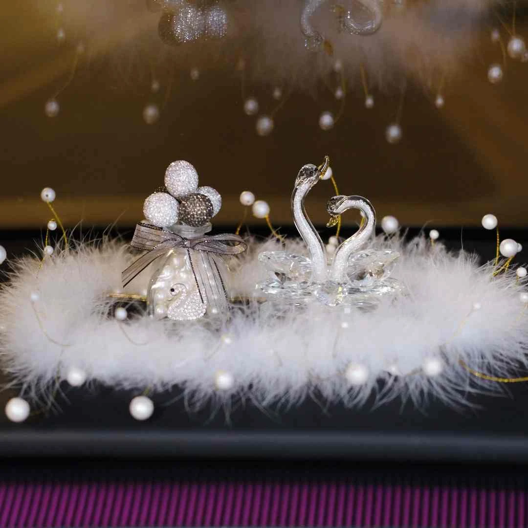 【天鹅之恋】升级款+ 水晶天鹅轻奢车载摆件中控台装饰简约大气套装