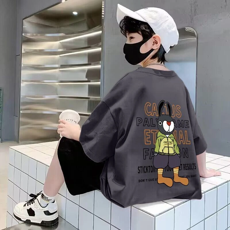 【100%纯棉】儿童T恤短袖2025年夏季新款中大童男童夏款男孩半袖潮T