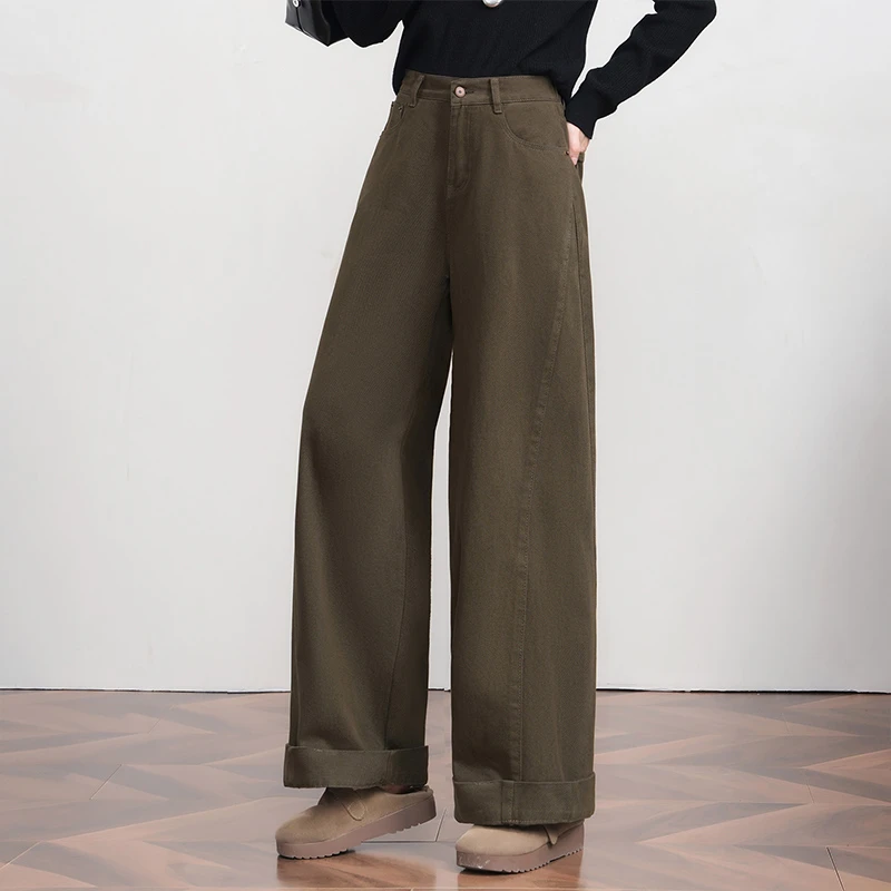 复古哈伦牛仔裤女2025秋季新款梨形身材高腰宽松显瘦小个子阔腿裤
