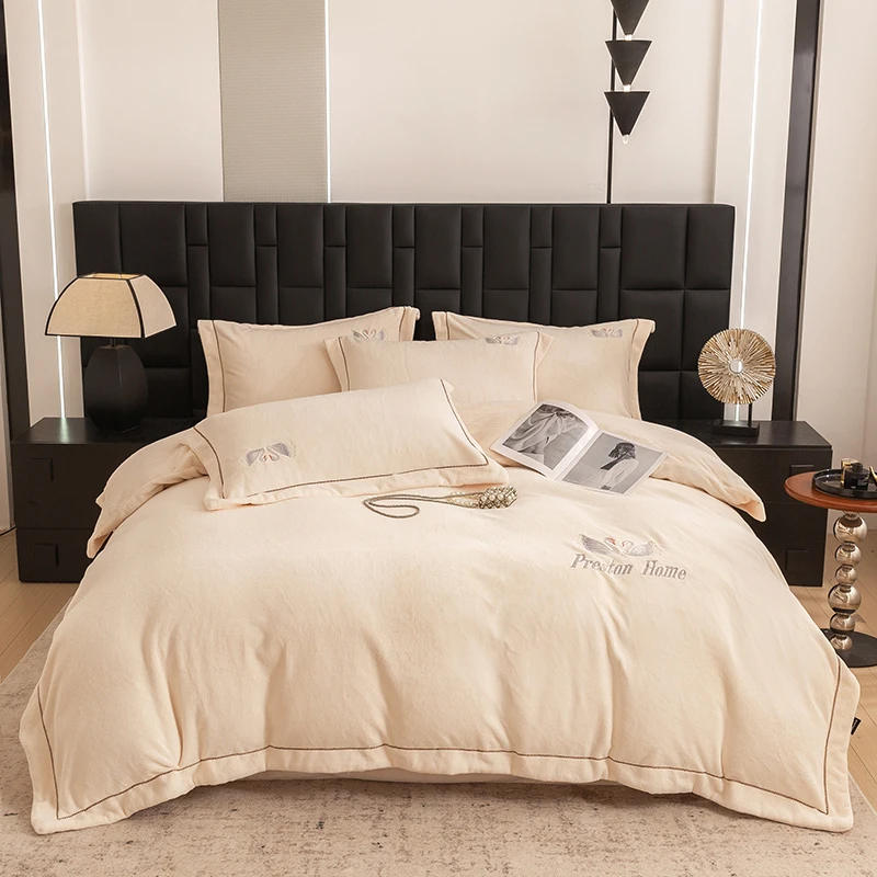 不老的爷爷2025新款加厚保暖全消光雪糕绒四件套zb床上用品FLY22