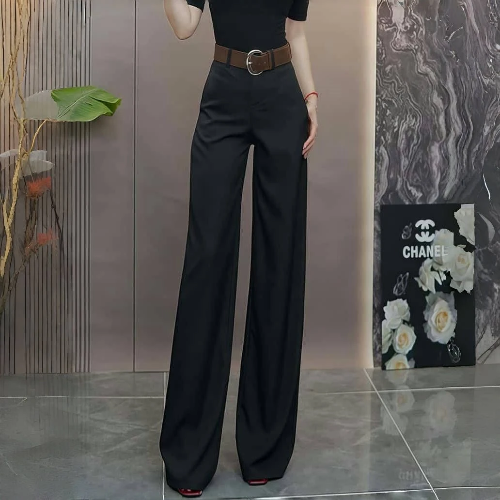 【送腰带】高腰显瘦休闲裤2026秋季新款百搭显瘦垂感直筒阔腿西装裤