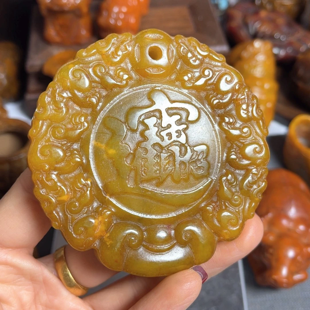 蛇纹石玉合金颈饰
