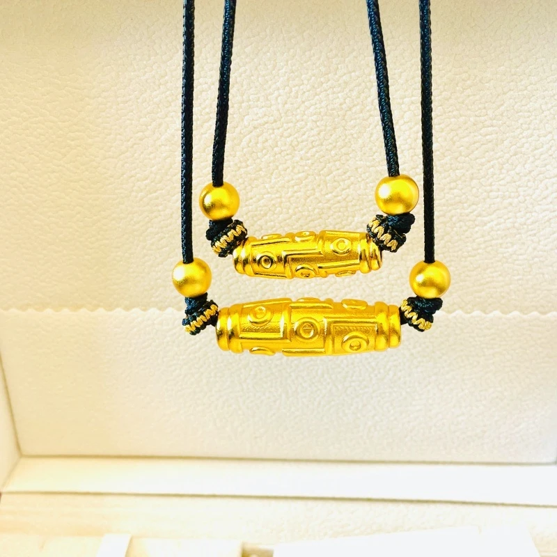 合金吊坠 金店同款古法藏式九眼珠珠项链高级感吊坠男女款