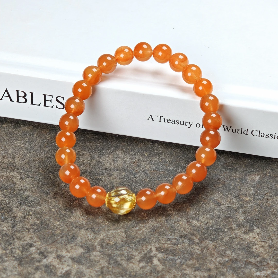 晶匠18K红兔毛赤金流韵手串  多样性发一  简约