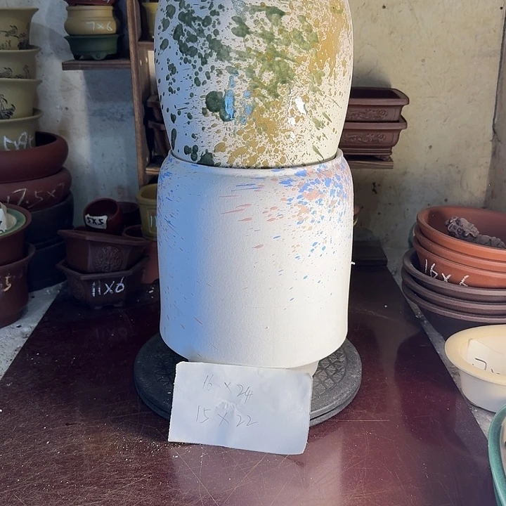 紫砂花盆，手工制作