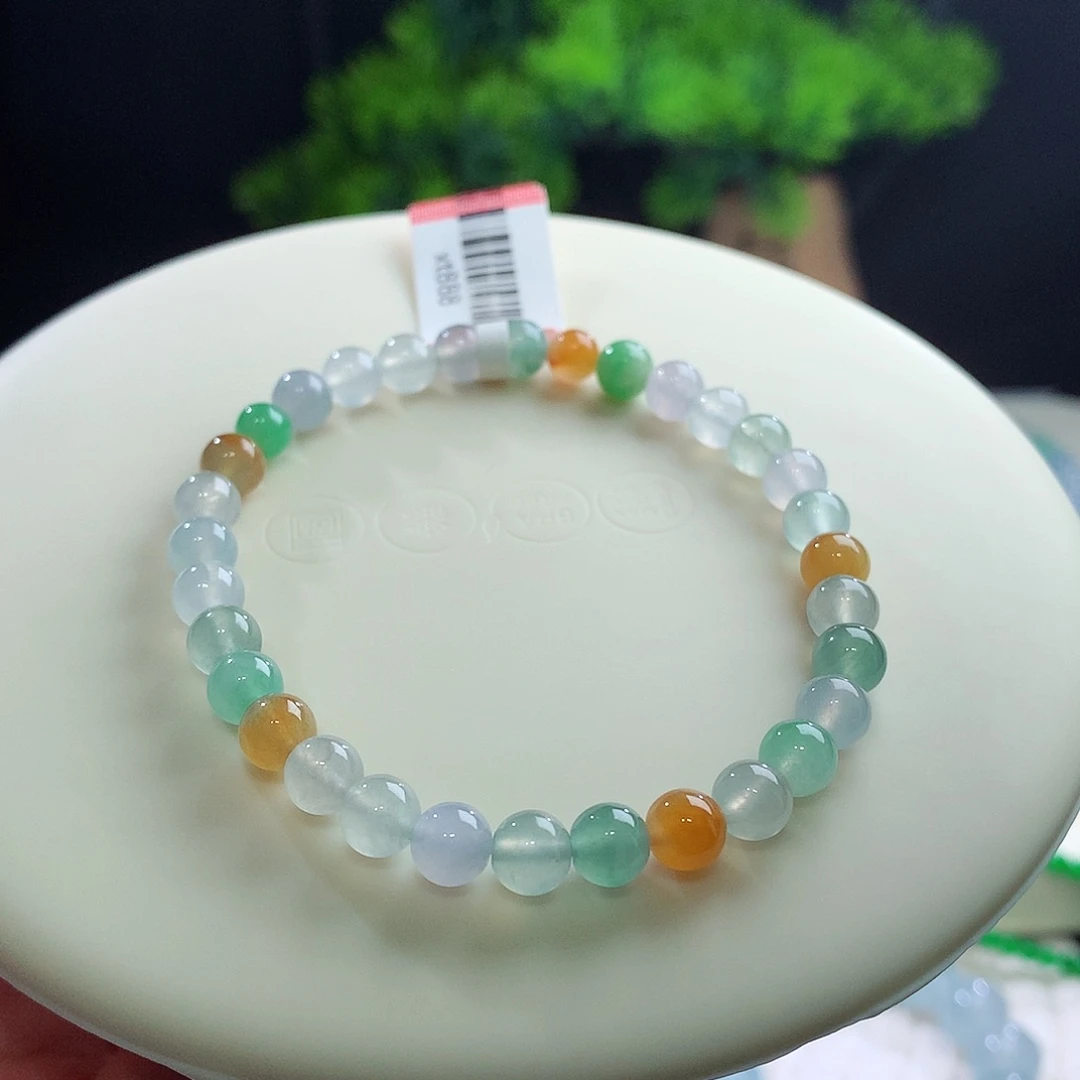 未镶嵌手串翡翠卡6mm左右冰多宝手串