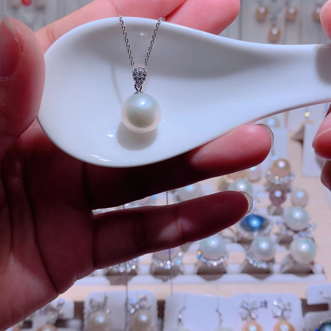 吊坠(赠链)银S925镶嵌淡水珍珠CC12mm