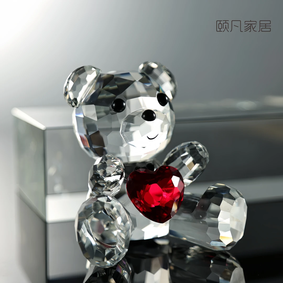 VONNATUR水晶爱心小熊泰迪小熊摆件网红礼品家居工艺品