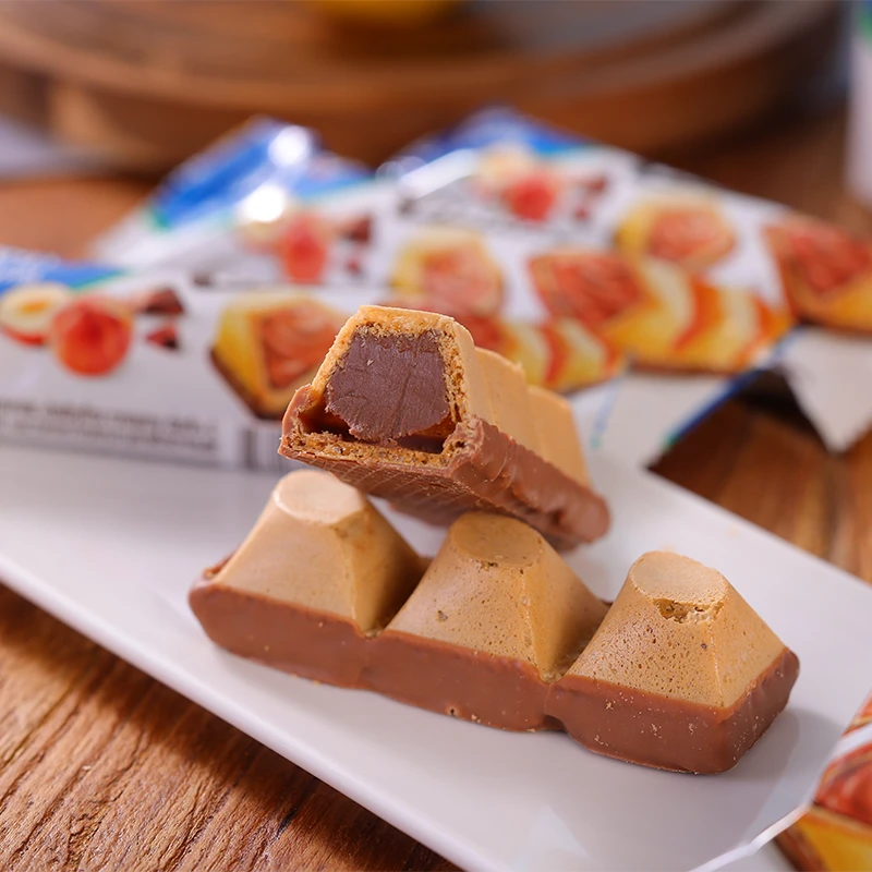 俄罗斯原装进口KDV小狐狸榛子酱威化巧克力棒18.2g*10条零食美味