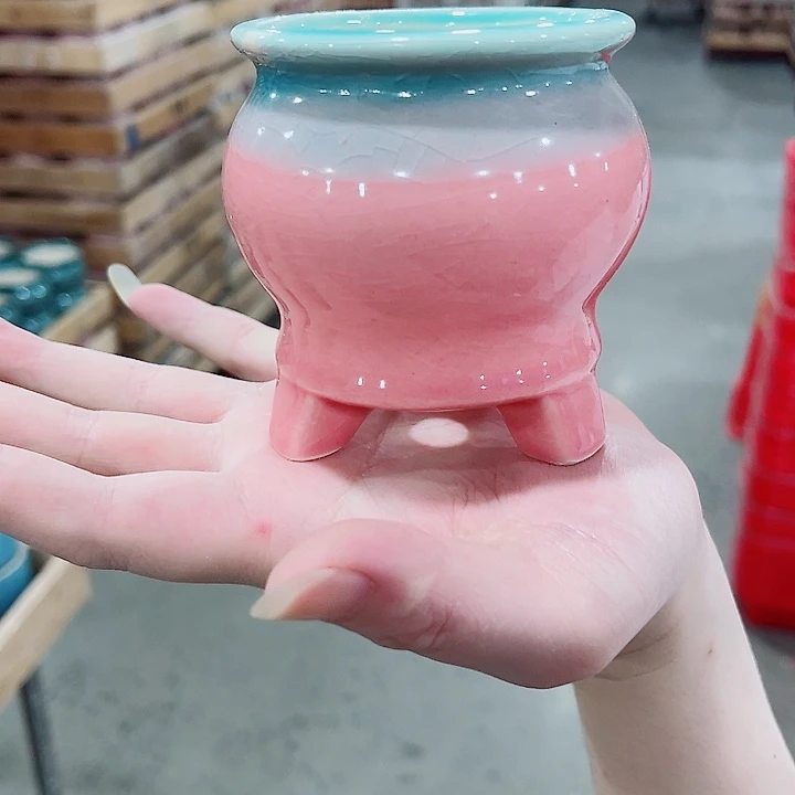 有孔，凑10元包邮陶瓷花盆发货！