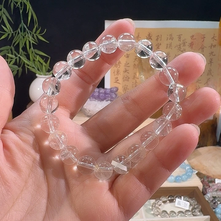 水晶手链未镶嵌阿塞体白水晶9mm