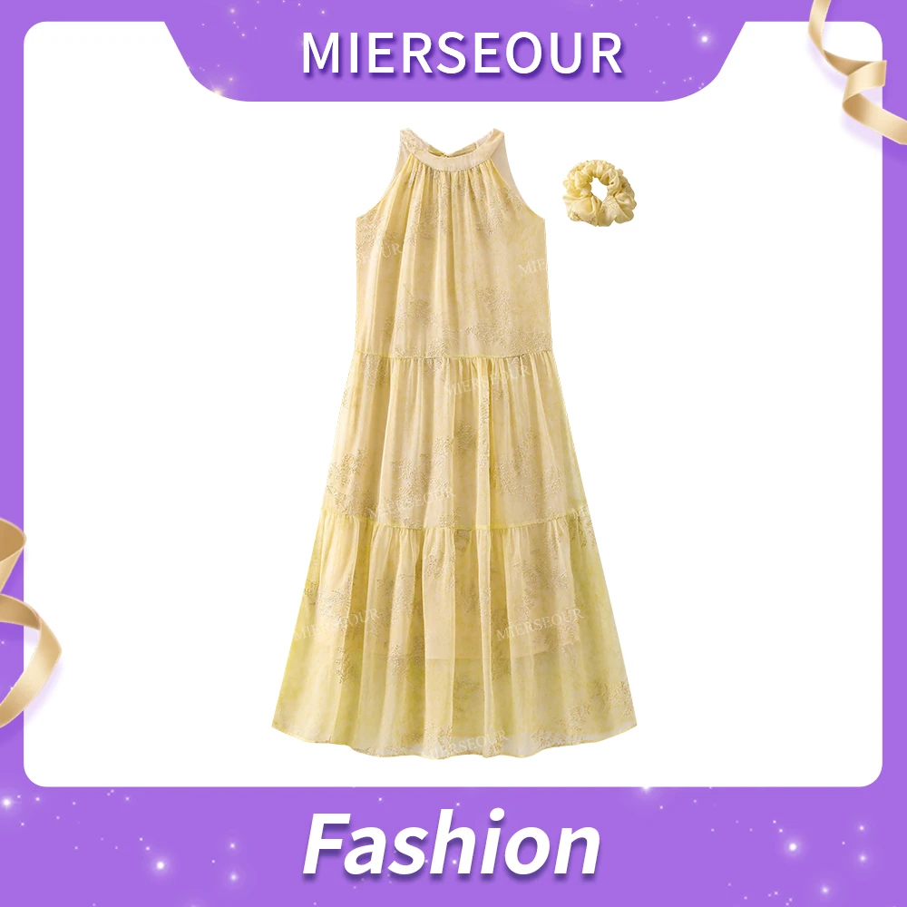 【本期超爱】千金感度假风挂脖设计连衣裙3066-