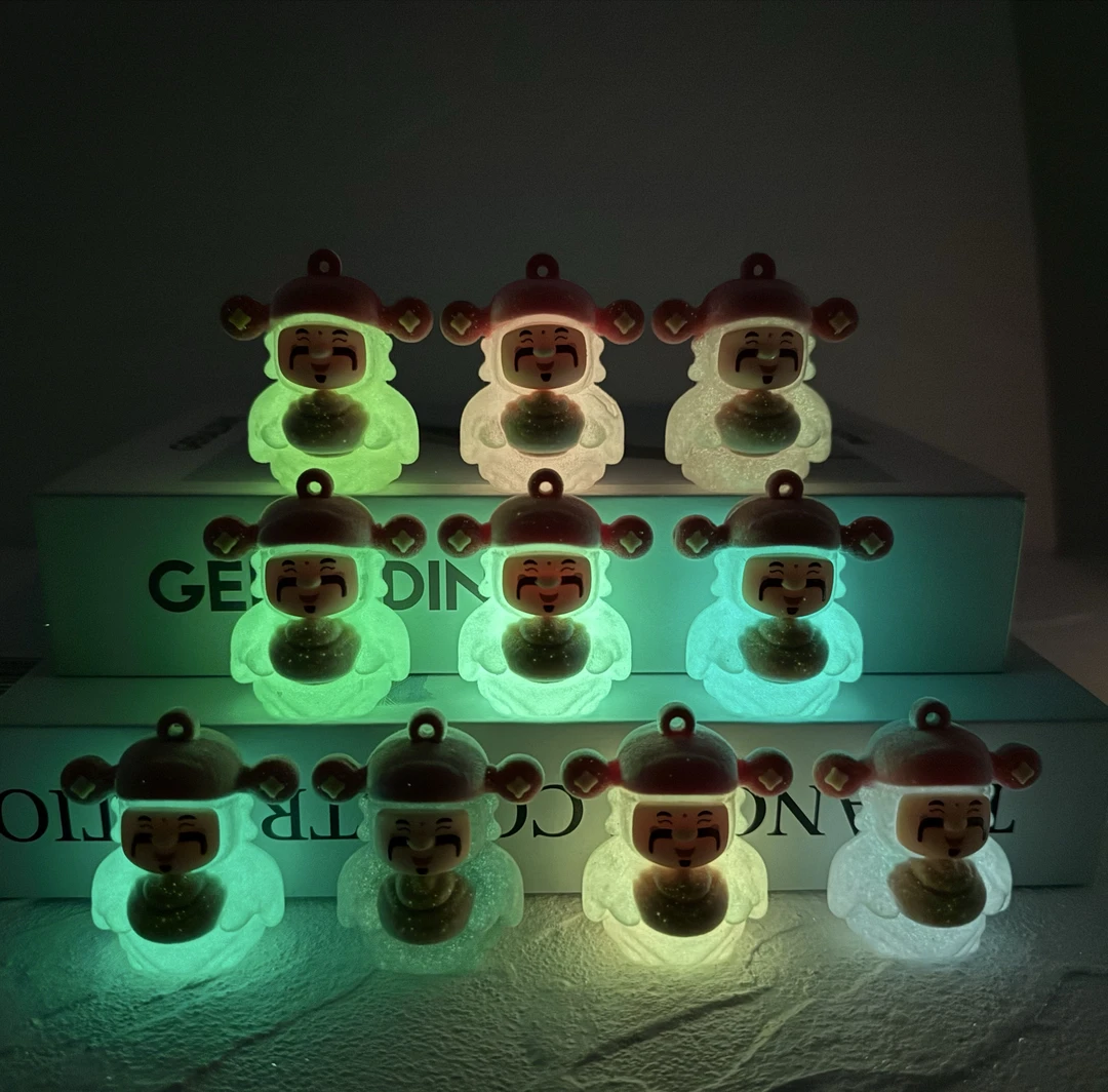 【直播拆】大号植绒夜光香味财神爷摆件创意手工diy