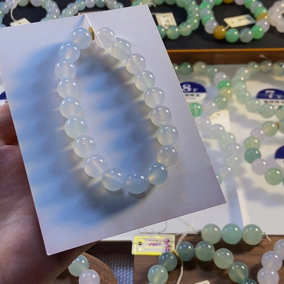 定制翡翠未镶嵌翡翠手串卡9.7