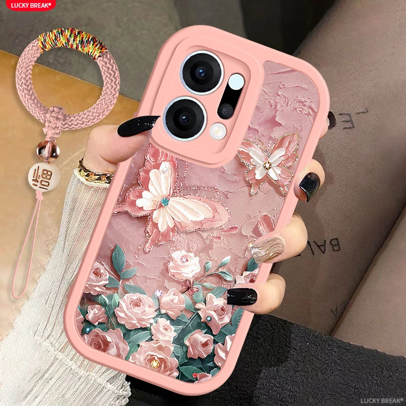 适用OPPOReno14手机壳高级感新款蝴蝶创意女镜头全包防摔硅胶软壳