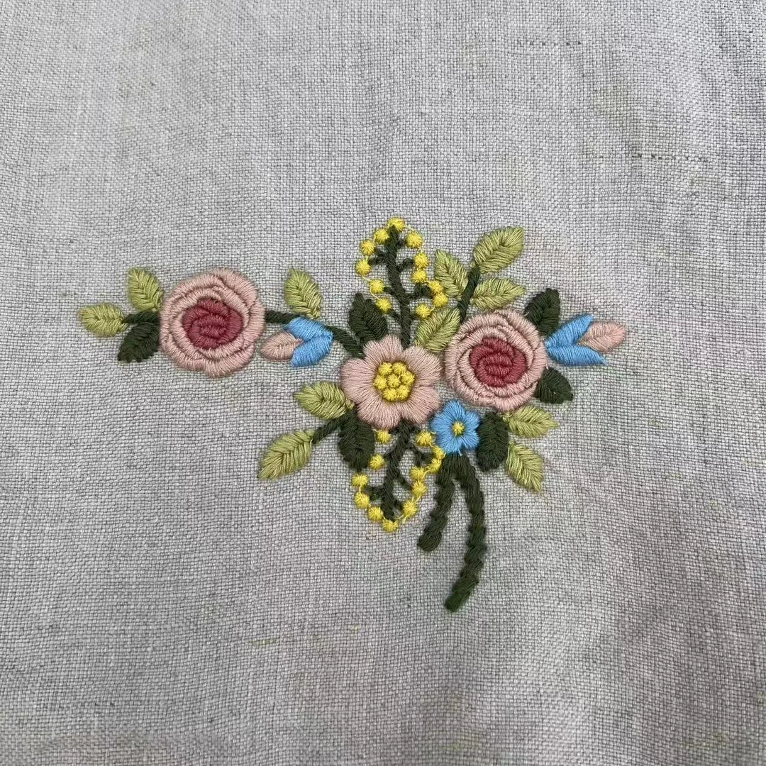 【一枝梅】纯亚麻绣花多功能毯135*180cm