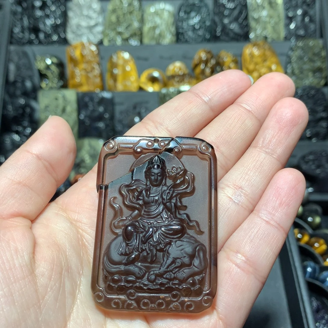 黑曜岩吊坠(赠链)未镶嵌用****2