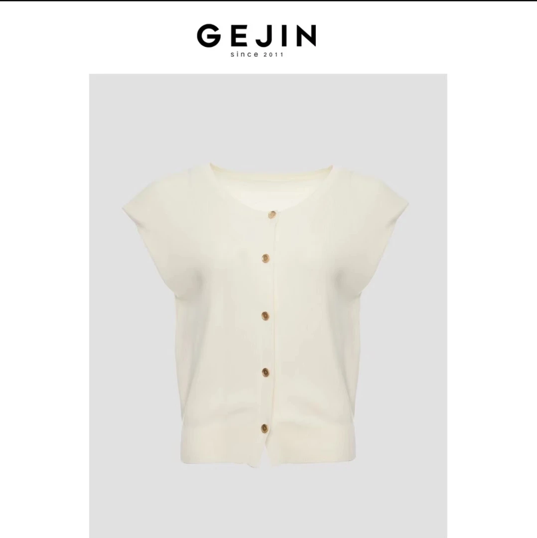 GEJIN/歌锦2025夏季新款气质设计师圆领针织衫9212560287