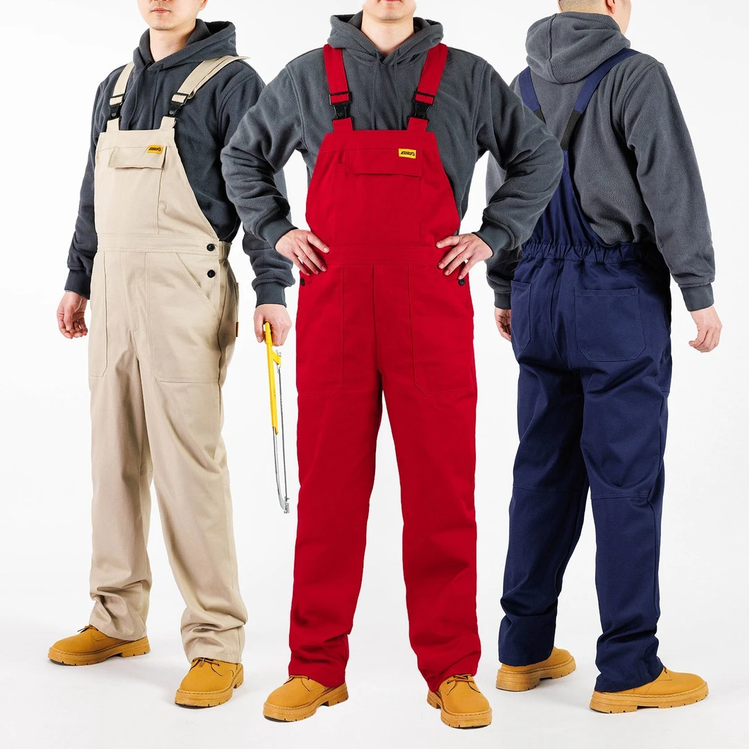 王婆瓜棉弹力背带裤宽松多口袋工装裤大码户外园林休闲工作裤