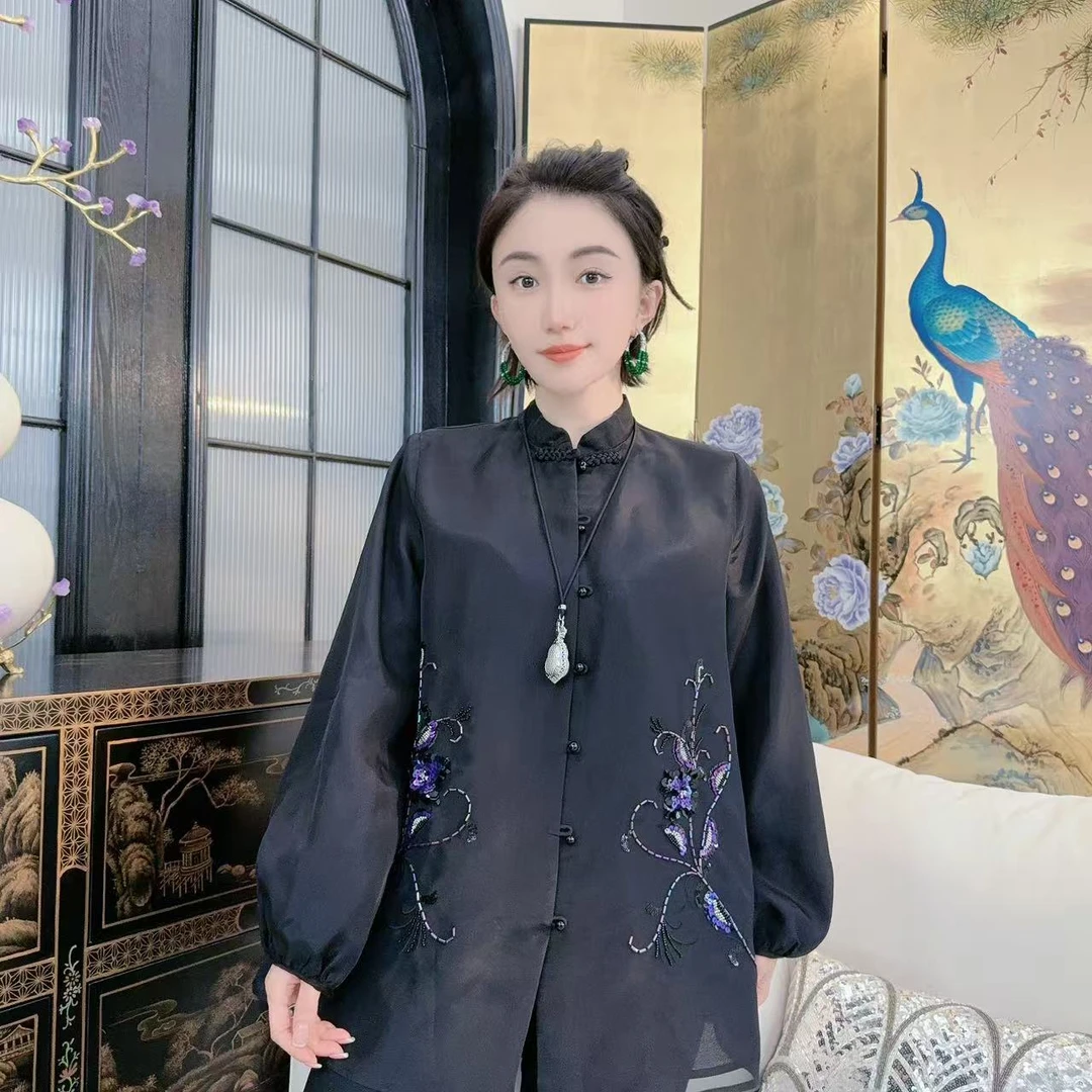 Betty Bairn【山河影】高端系列桑蚕丝刺绣外套25B-BW8055