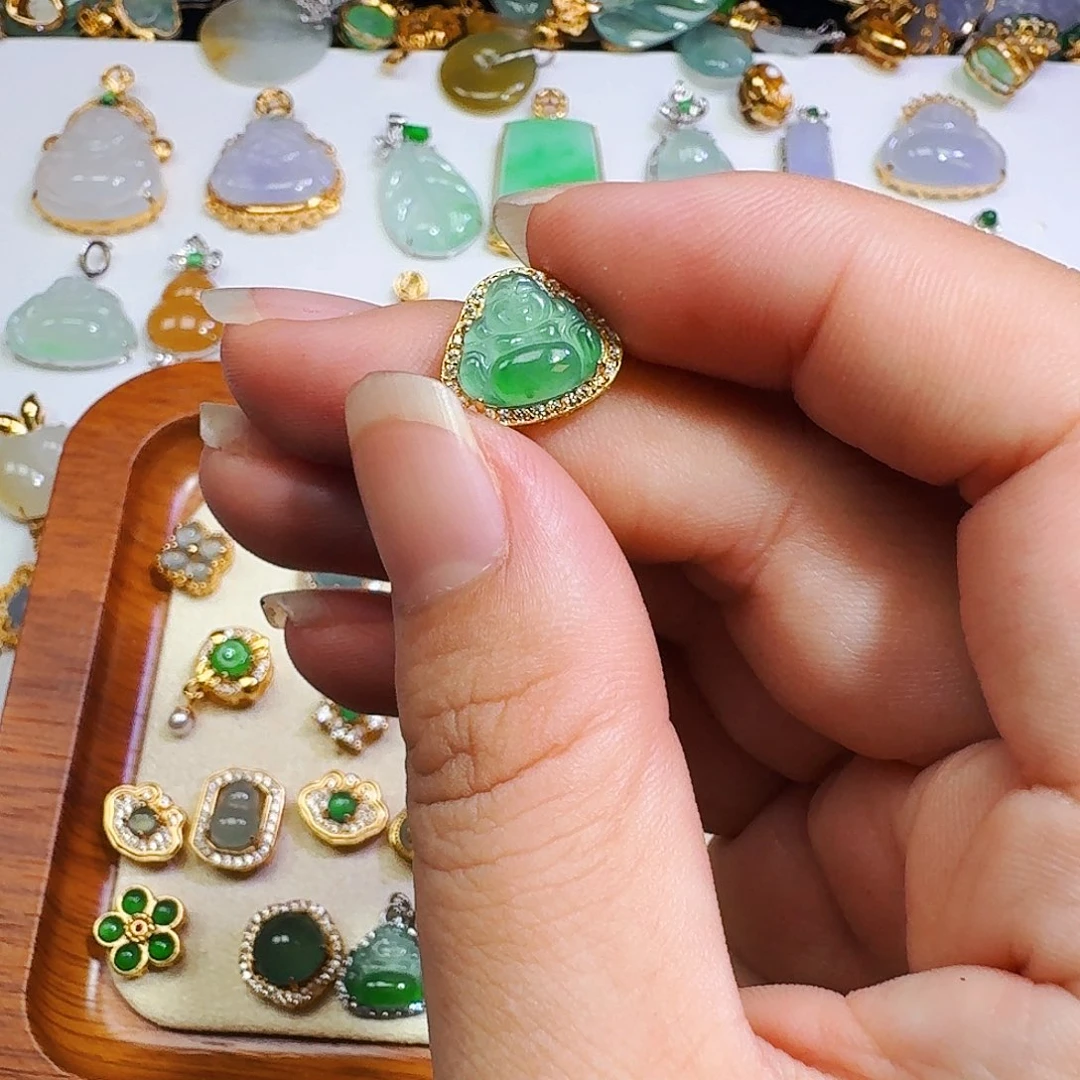 翡翠银S925镶嵌颈饰